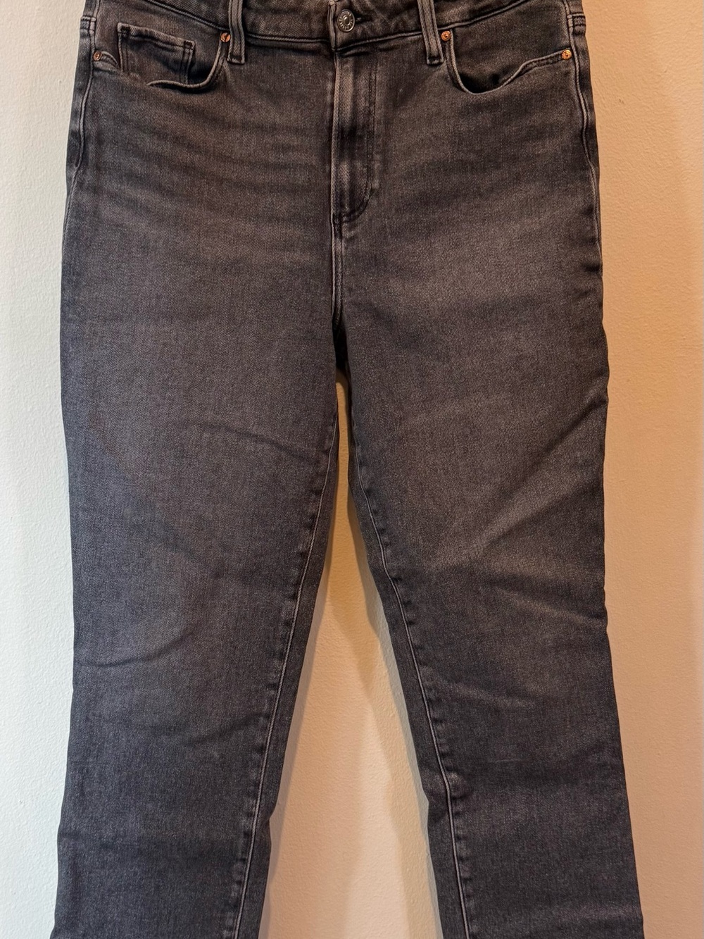 PAIGE Straight-Leg Jeans in Washed Charcoal Gray